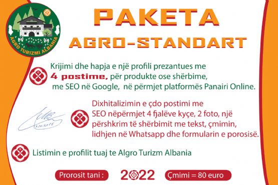 Paketa AGRO-STANDART Dixhitalizimi i biznesit me SEO në Google nëpërmjet platformës Panairi Online